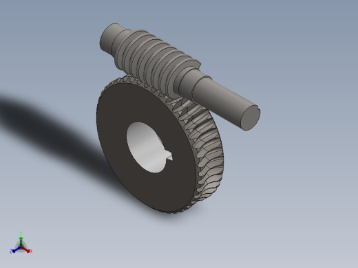蜗轮蜗杆正等轴测缩略图