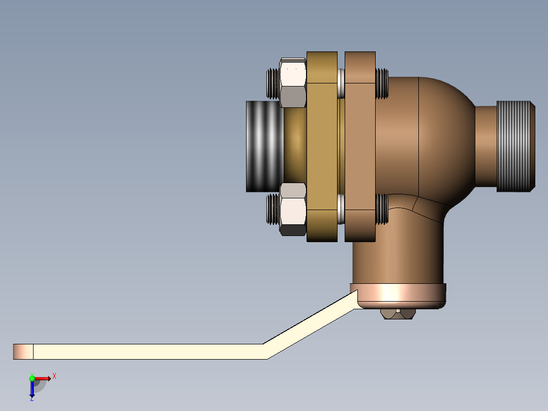 法兰链接球阀设计(1)俯视图