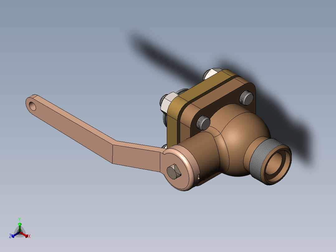 法兰链接球阀设计(1)正等轴测图