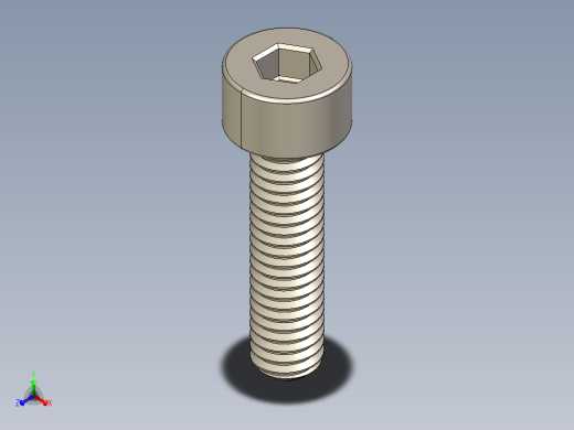 Screw_DIN_912_M4x16F_A2.STEP公制内六角螺钉