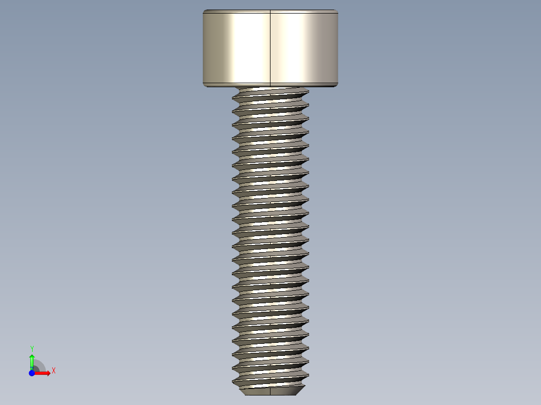 Screw_DIN_912_M4x16F_A2.STEP公制内六角螺钉前视图