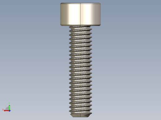 Screw_DIN_912_M4x16F_A2.STEP公制内六角螺钉后视缩略图