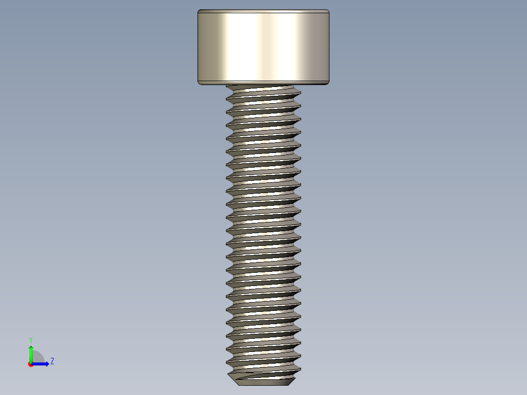 Screw_DIN_912_M4x16F_A2.STEP公制内六角螺钉左视图