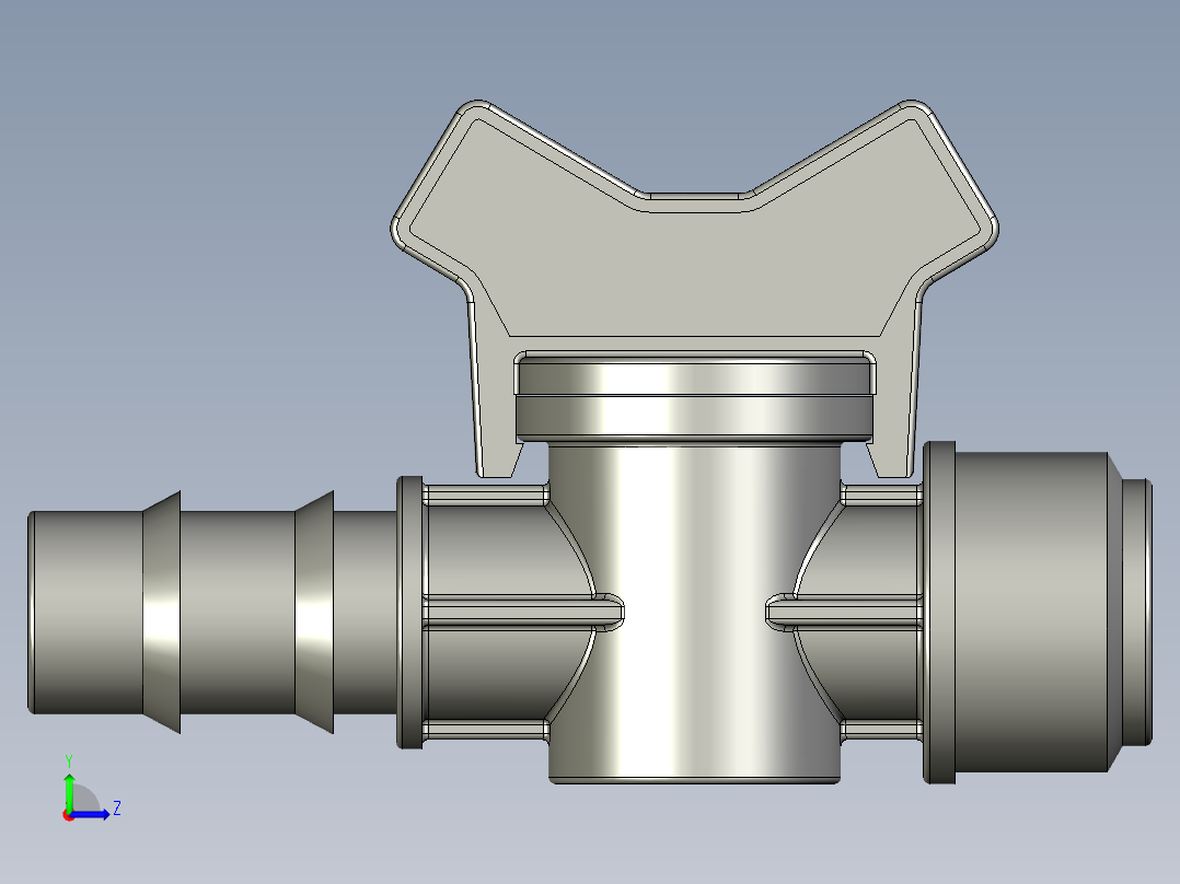 带20x2软管出口的滴灌水龙头3_4左视图