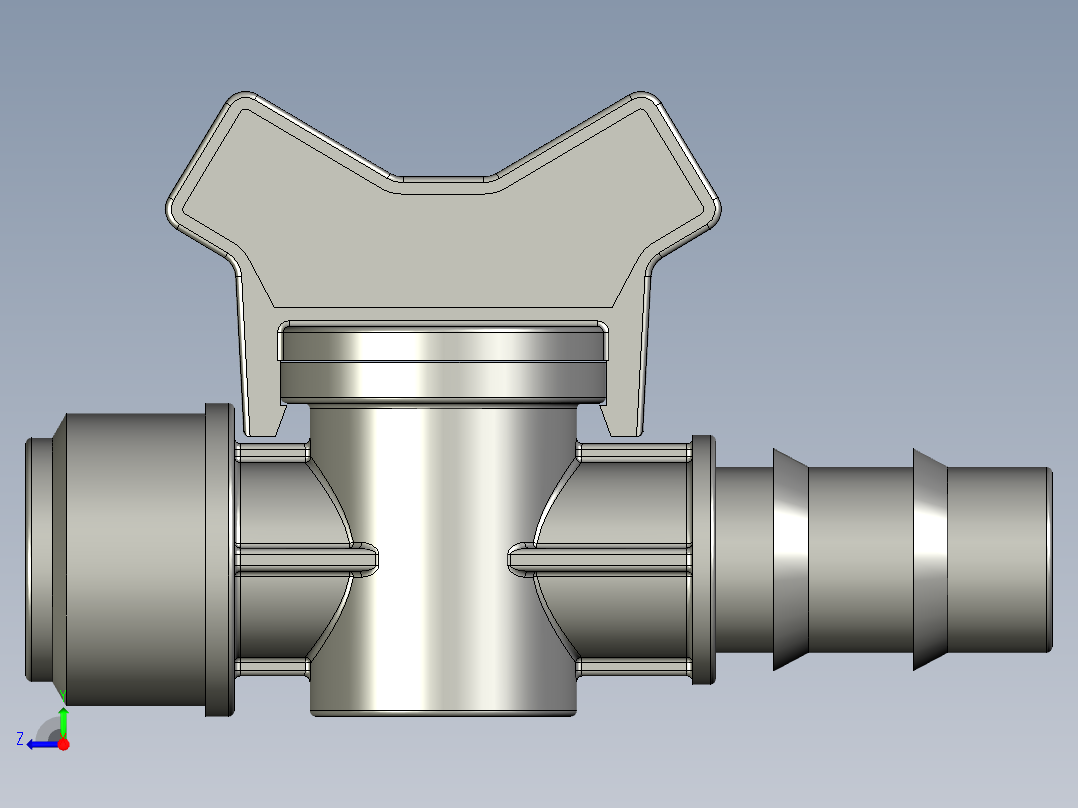 带20x2软管出口的滴灌水龙头3_4右视图