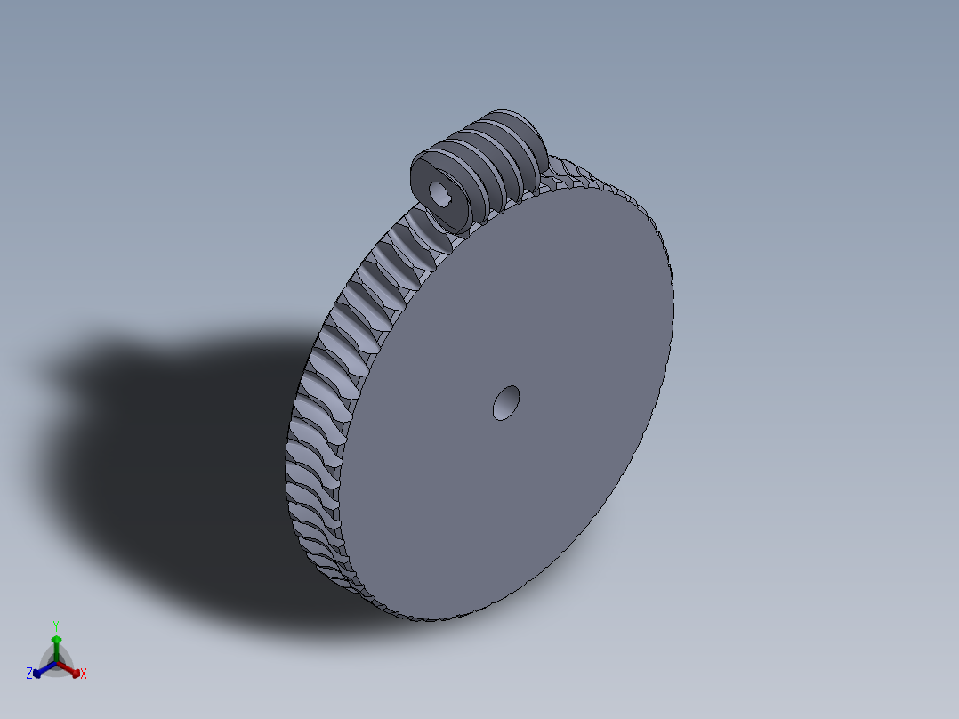 蜗轮蜗杆(43)正等轴测图