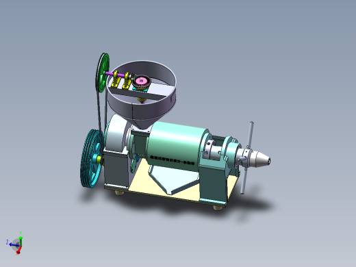 螺旋式榨油机设计（含三维SW模型3D建模+CAD图纸+说明参考素材）