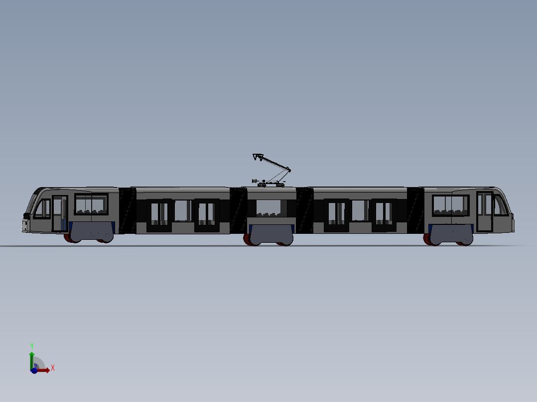 火车机车列车tram-3832-模型格式为 stp sw