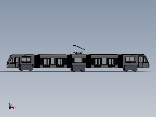 火车机车列车tram-3832-模型格式为 stp sw