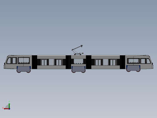 火车机车列车tram-3832-模型格式为 stp sw后视缩略图