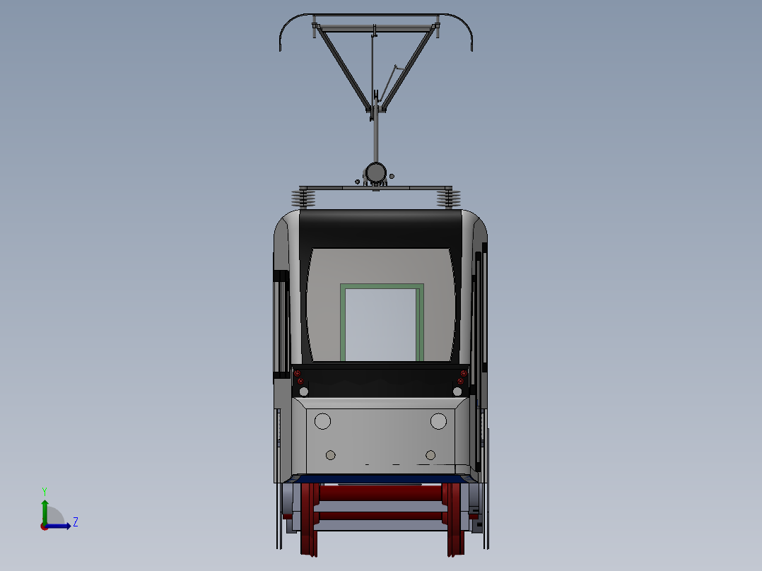 火车机车列车tram-3832-模型格式为 stp sw左视图