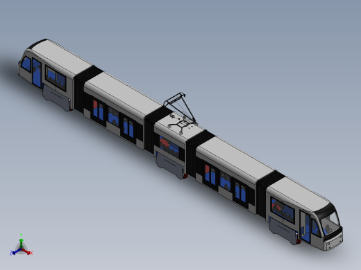 火车机车列车tram-3832-模型格式为 stp sw正等轴测缩略图