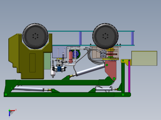高空作业车结构及液压系统设计 含三维SW模型+3张CAD图纸+说明书俯视缩略图