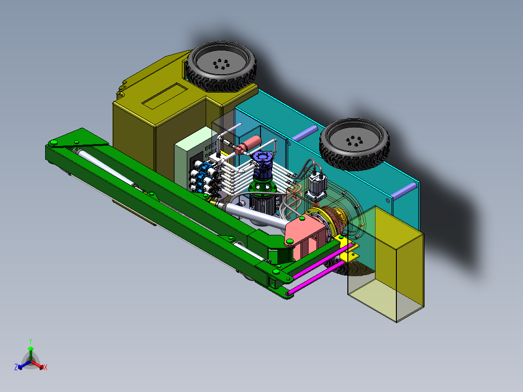 高空作业车结构及液压系统设计 含三维SW模型+3张CAD图纸+说明书正等轴测图