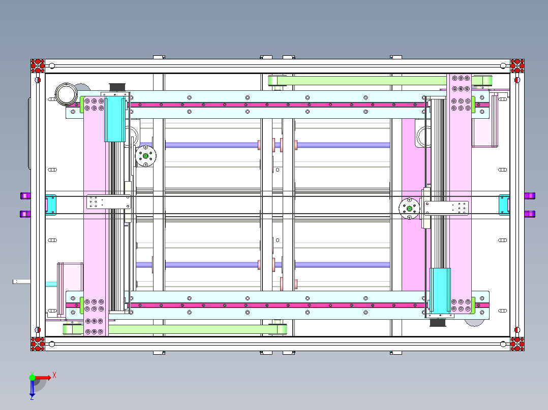 在线式SMT点胶机俯视图