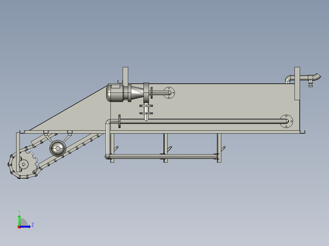 农产品加工蔬菜清洗装置左视图