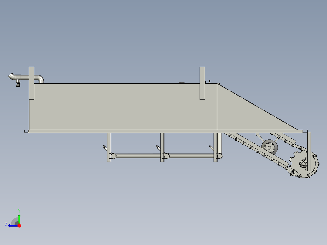 农产品加工蔬菜清洗装置右视图