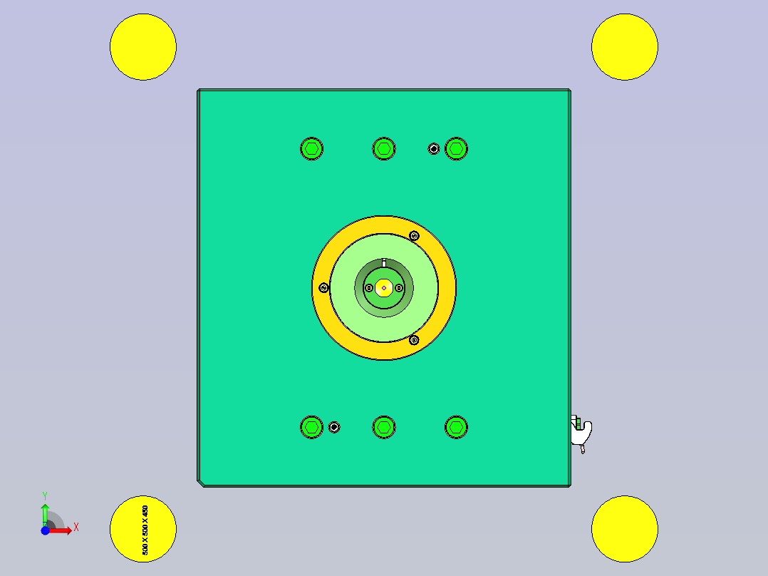 汽车点火开关盖板2+2塑胶模具前视图