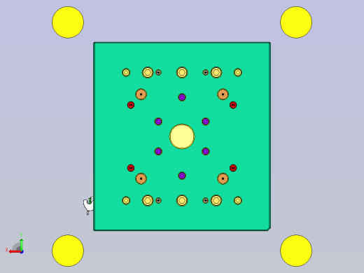 汽车点火开关盖板2+2塑胶模具后视缩略图