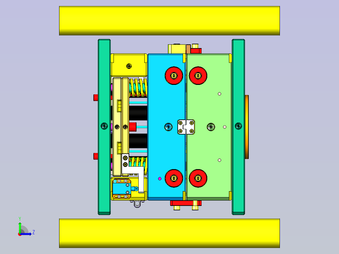 汽车点火开关盖板2+2塑胶模具左视图
