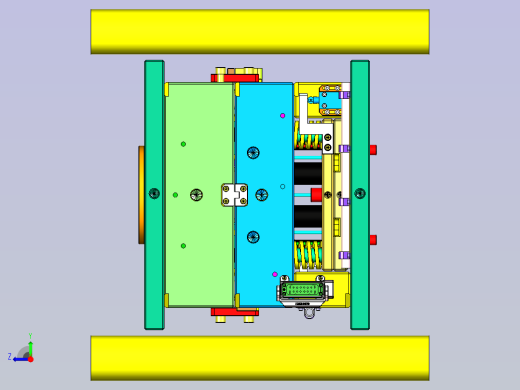 汽车点火开关盖板2+2塑胶模具右视缩略图