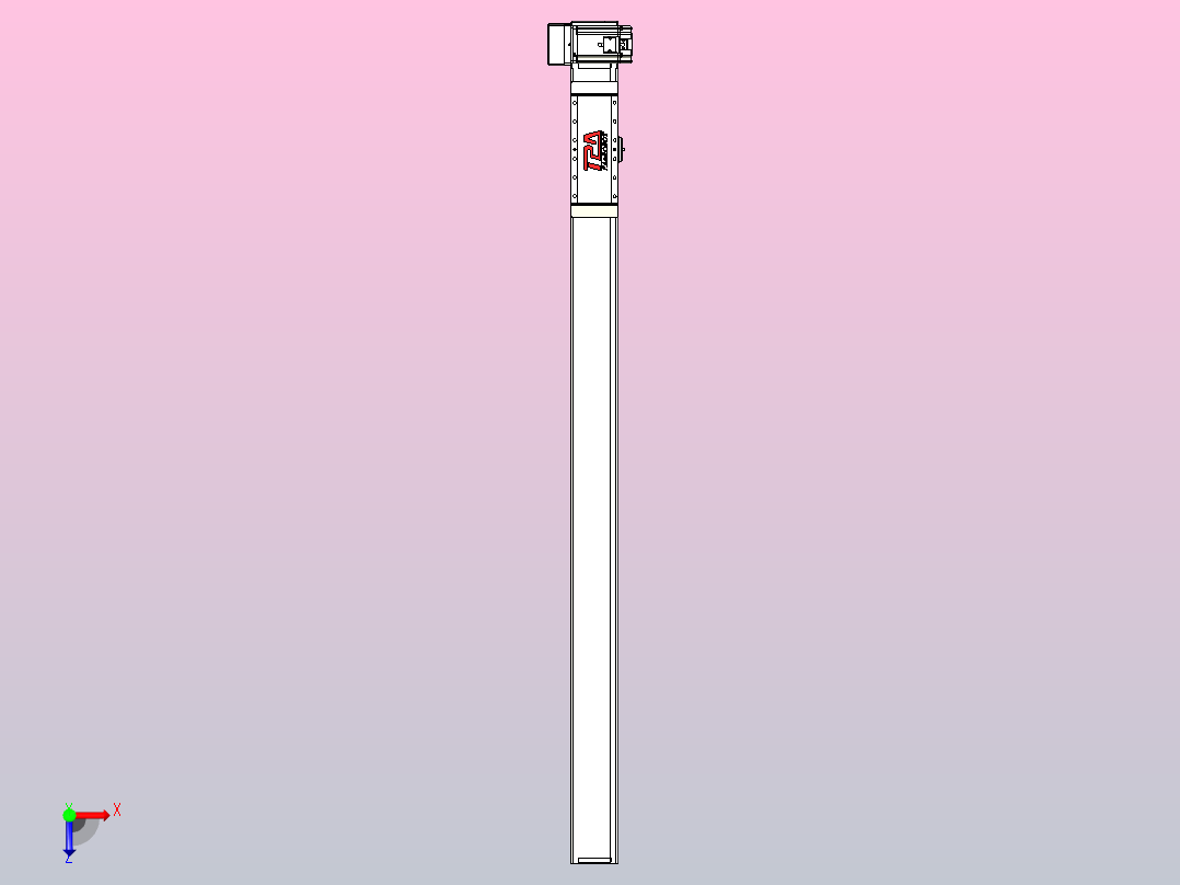 伺服电机集成皮带传动直线执行器TPA-OCB-100-192-L1250-RU-P75-N3俯视图