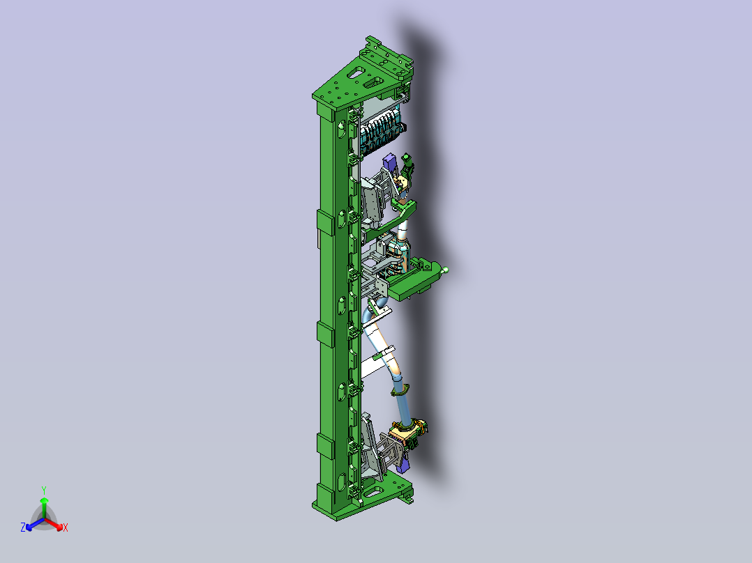 一款管路柔性焊接夹具3D图主视图