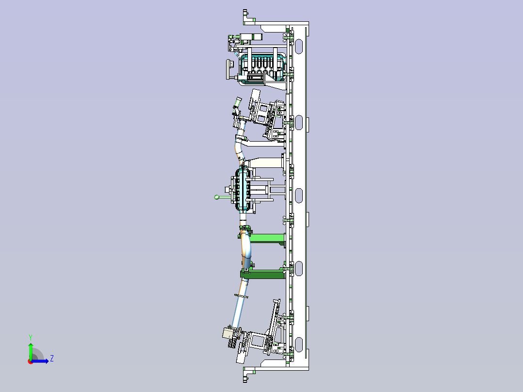 一款管路柔性焊接夹具3D图左视图