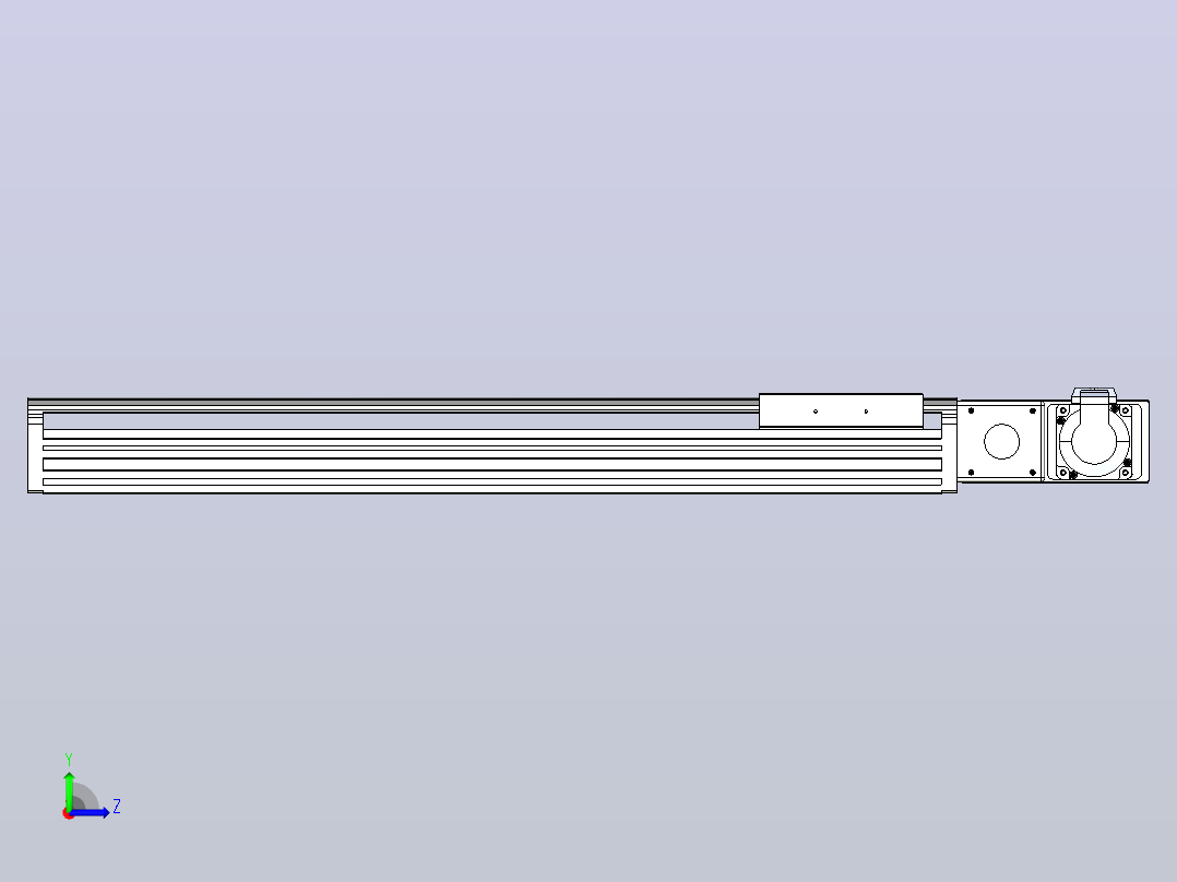 皮带直线轴半封闭可选导轨TPA-HNB-140D-120-L500-MR-C-P40-N3左视图