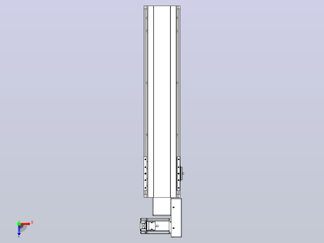 皮带直线轴半封闭可选导轨TPA-HNB-140D-120-L500-MR-C-P40-N3俯视图