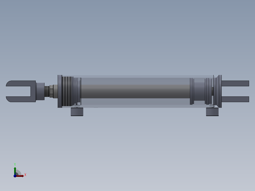 双作用液压缸 (1)前视图