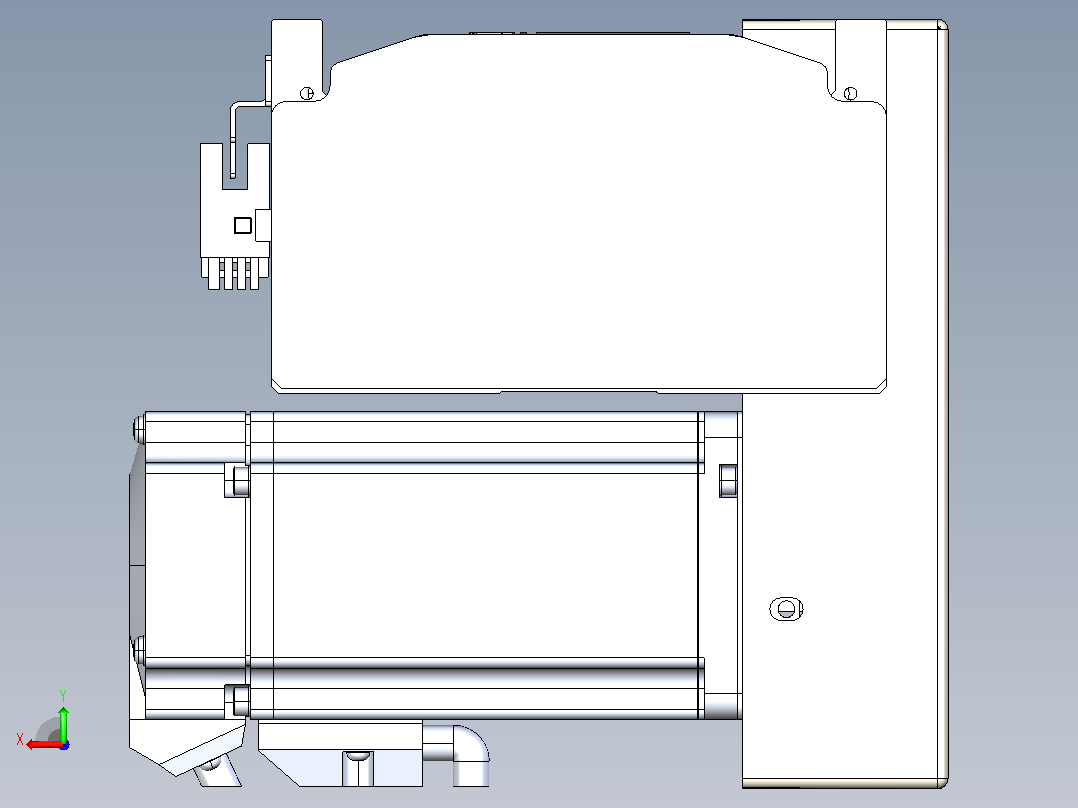 皮带直线轴半封闭可选导轨TPA-HNB-120D-110-L300-LP-C-P40-N3后视图