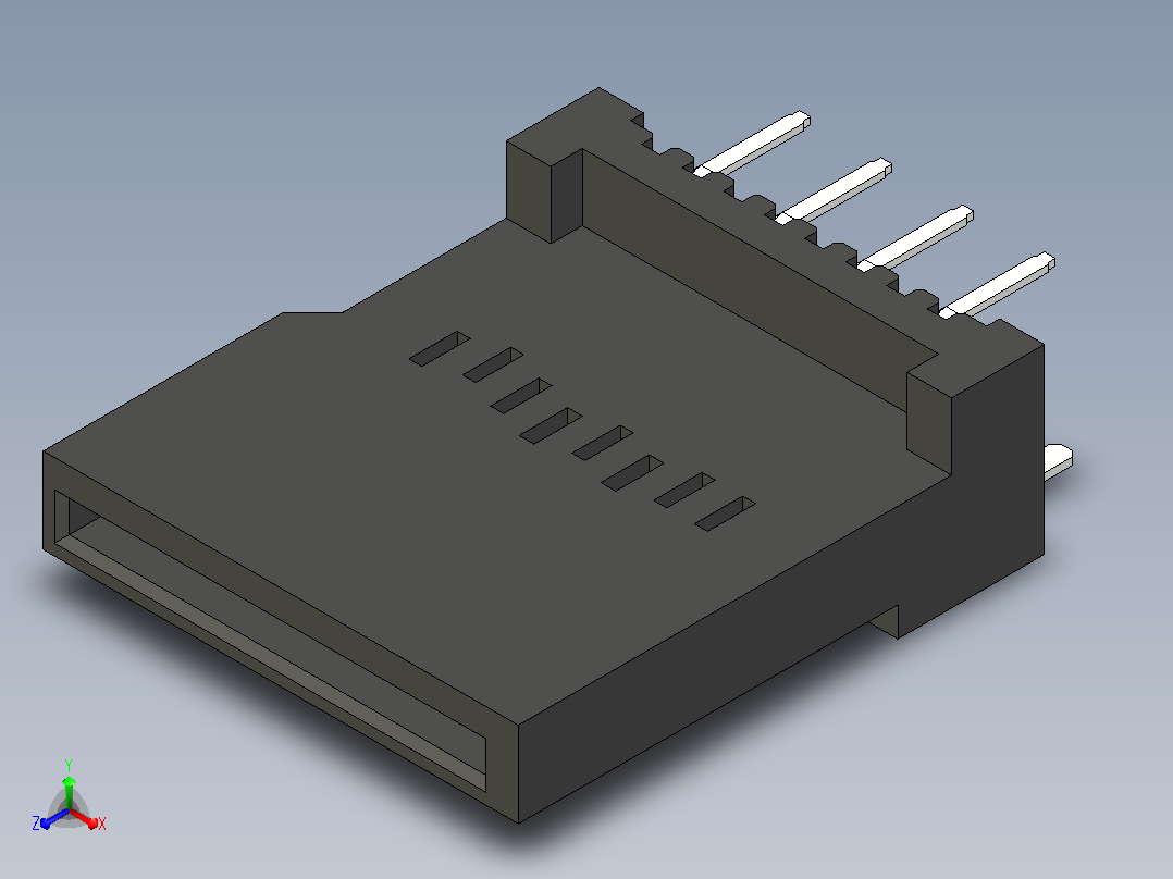 (PJS008U-3000-0) 存储卡连接器MicroSD卡垂直Dip安装手册主视图