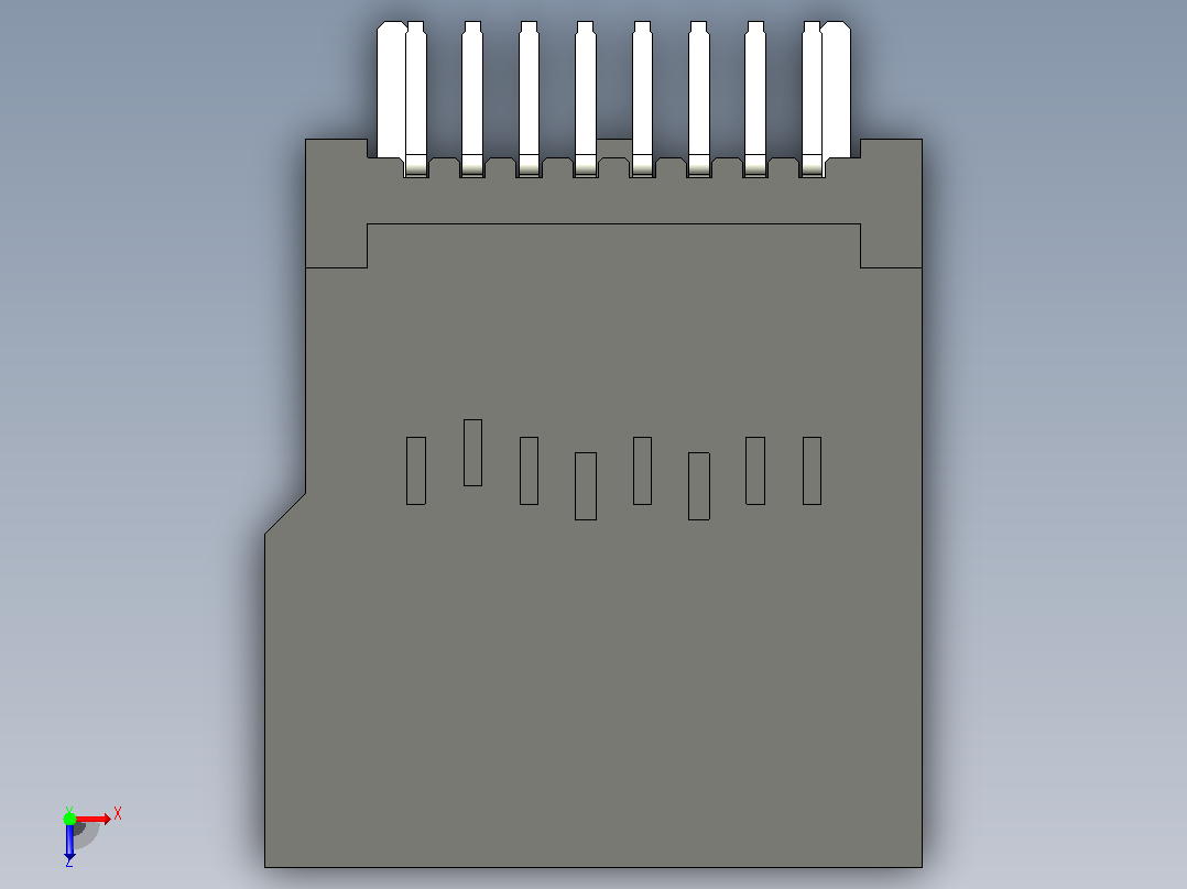 (PJS008U-3000-0) 存储卡连接器MicroSD卡垂直Dip安装手册俯视图