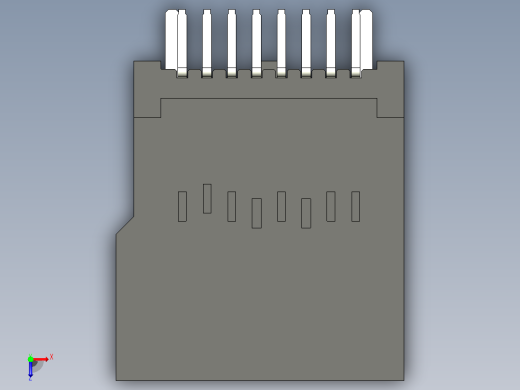 (PJS008U-3000-0) 存储卡连接器MicroSD卡垂直Dip安装手册俯视缩略图