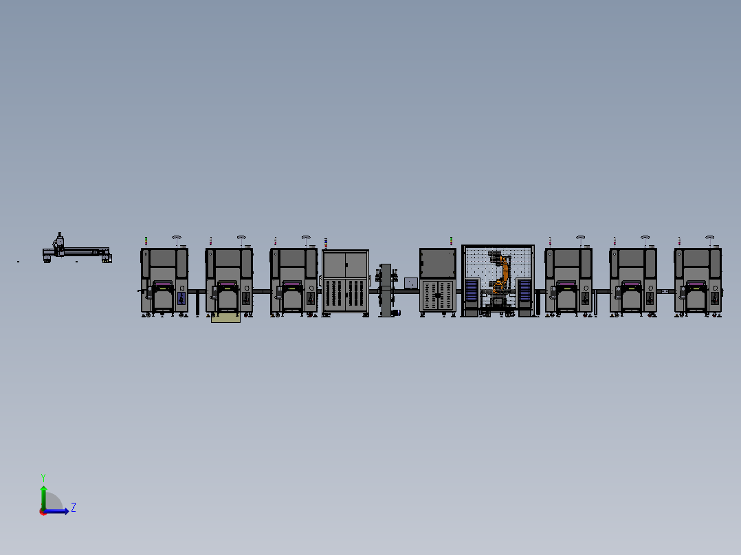 电池电芯焊接生产加工线前视图