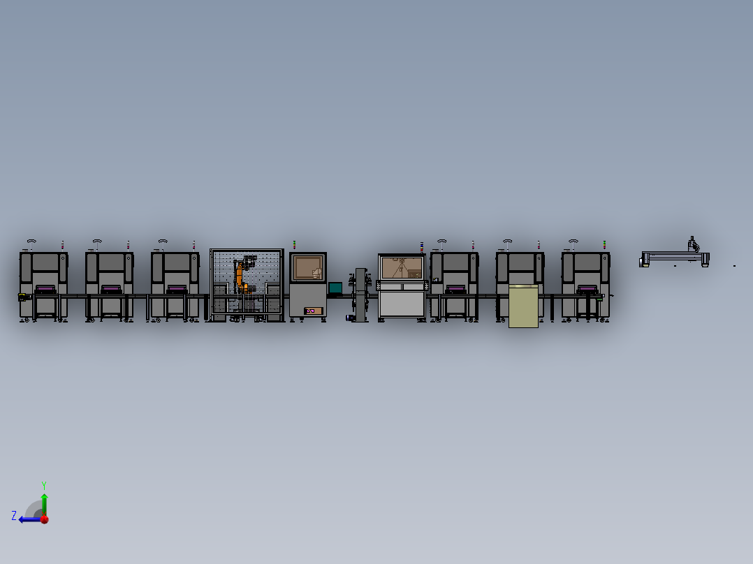 电池电芯焊接生产加工线后视图