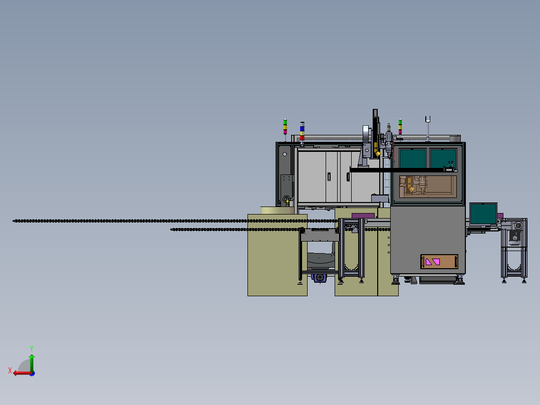 电池电芯焊接生产加工线左视图