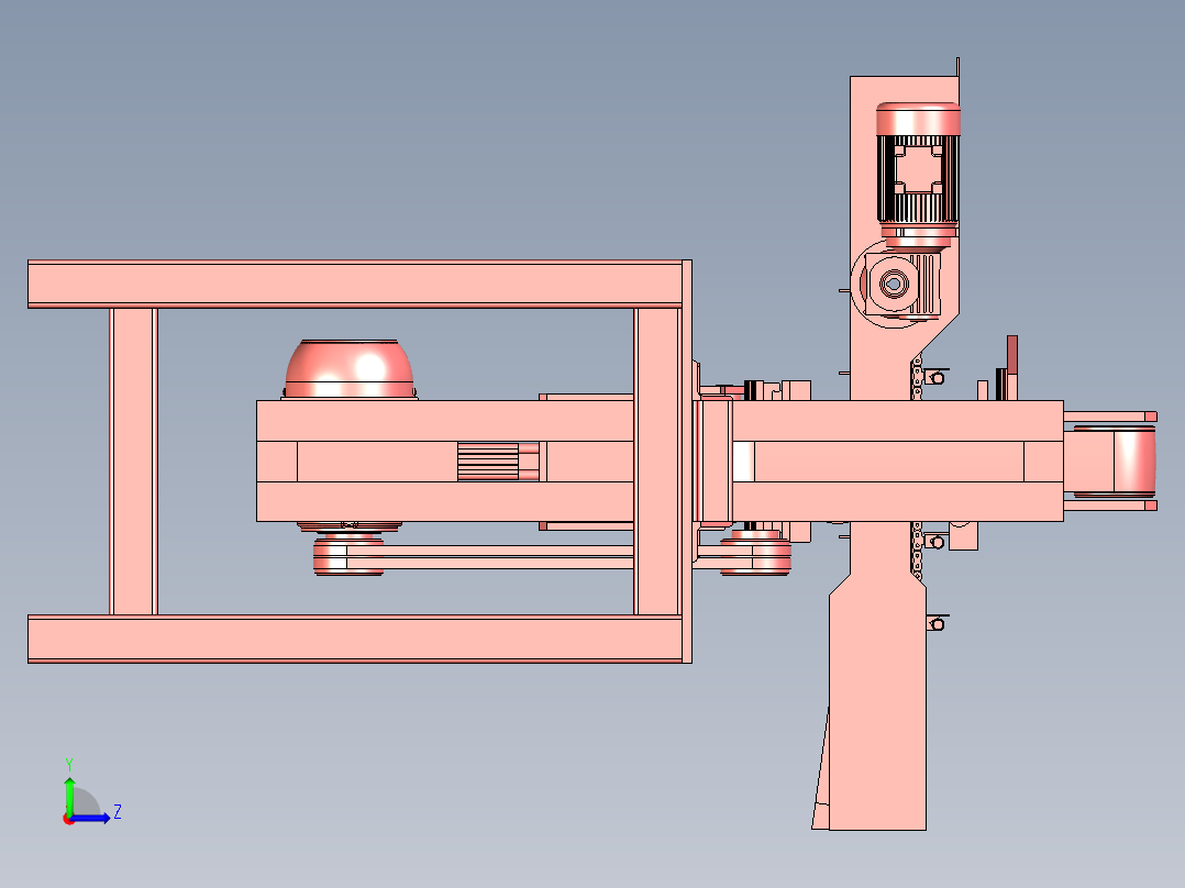 B9_经典的圆柱表面抛光机左视图