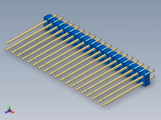 彩色公头100mil（2.54mm）系列-DS1021_blue_2x19p_100mil_Type19_rev1.0