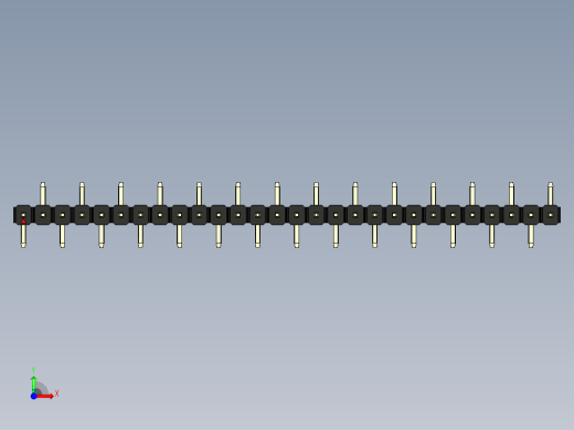 彩色公排针 100mil 2.54mm 系列-DS1022_black_28p_100mil_Type_SMT_R2_rev1.0前视缩略图
