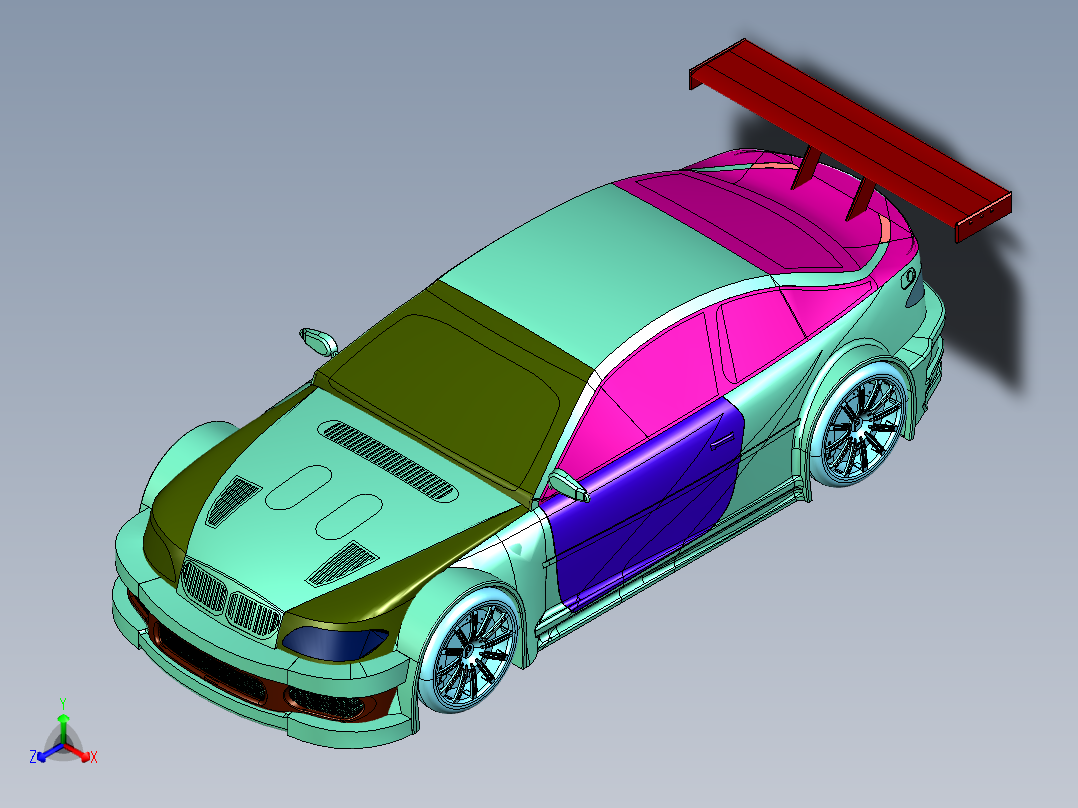 极品飞车里的神车GTR正等轴测图