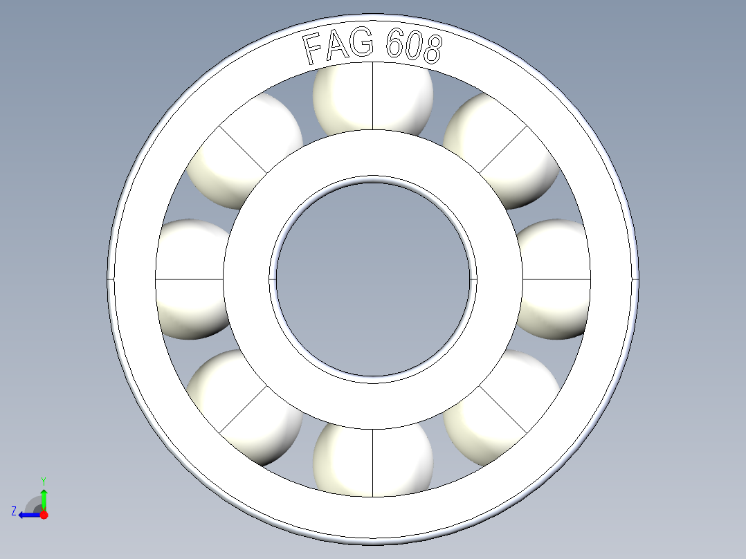 滚珠轴承-FAG BALL BEARING 608 8x22x7.STEP右视图