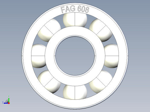 滚珠轴承-FAG BALL BEARING 608 8x22x7.STEP右视缩略图