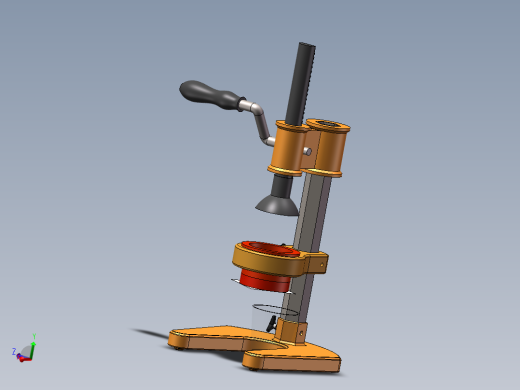 齿轮齿条手动榨汁机三维SW模型554596==30