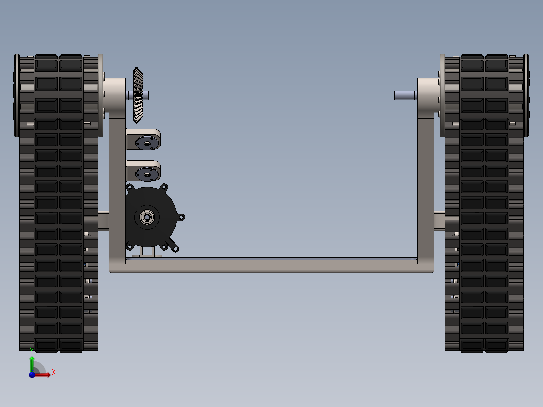 无人地面车辆 底盘 履带和悬架--SW前视图