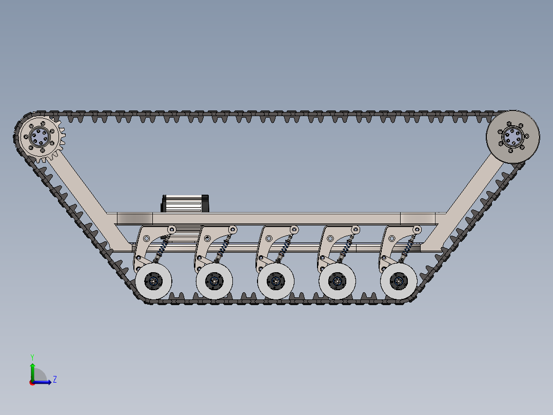 无人地面车辆 底盘 履带和悬架--SW左视图