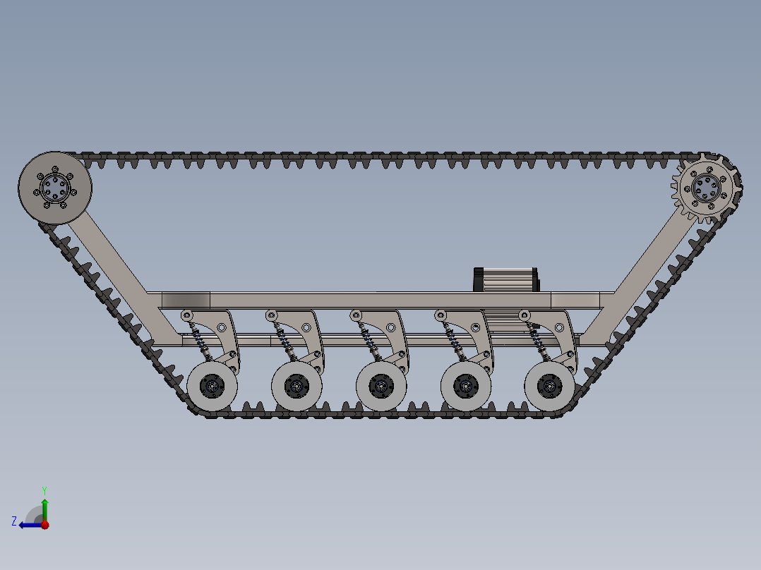 无人地面车辆 底盘 履带和悬架--SW右视图