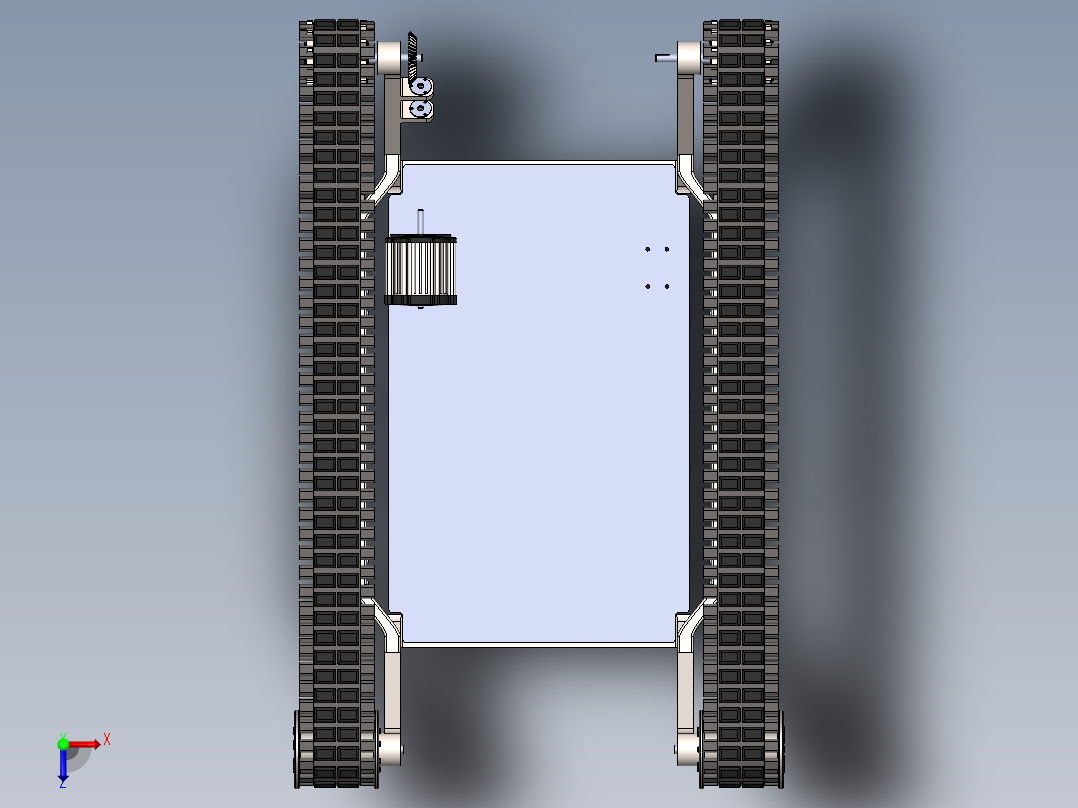 无人地面车辆 底盘 履带和悬架--SW俯视图