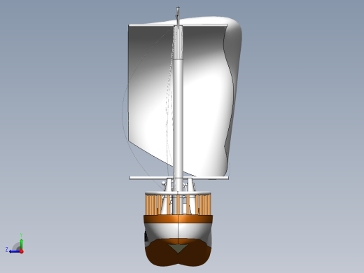 卡通版帆船3D模型图纸 Solidworks设计右视缩略图